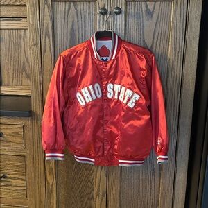 VINTAGE MIGHTY MAC OHIO STATE RED SATIN‎ JACKET Kids size Medium 12-14
